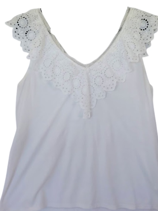 Lilly Pulitzer Tops - Lily Pulitzer White Lace Tank Top Size XL